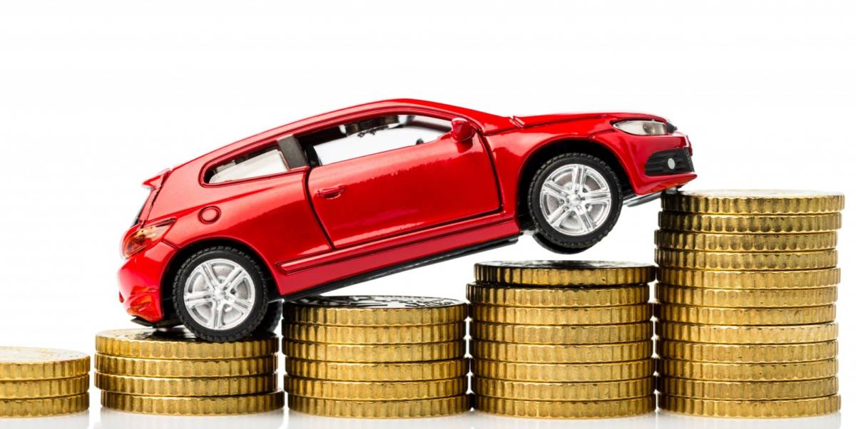 car climbing on a stack of coins