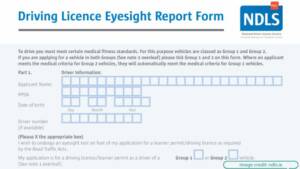 driving licence eyesight report form